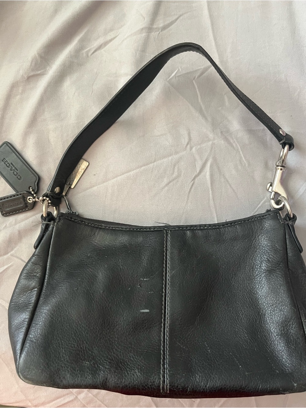 REHAB Vintage Coach Black Leather Shoulder Bag
